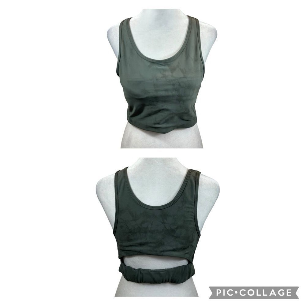 Ladies Mono B Brand Green Cut‎ Out Back Sport Bra Crop Top Size Large